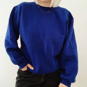Royal Blue Cotton Crewneck Sweatshirt